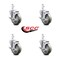 Service Caster 4 Inch Gray Poly Wheel Swivel 3/4 Inch Square Stem Caster Set with Brake SCC SCC-SQ20S414-PPUB-GRY-TLB-34-4 - alternate 4